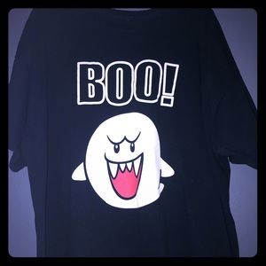 Super Mario Brothers Ghost Boo black T-shirt, 2XL